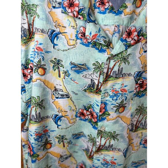 Tommy Hilfiger Men's Custom-Fit Florida South Beach Camp Shirt XXL - Picture 5 of 6